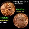 Image 1 : 1960-p sm date Lincoln Cent 1c Grades Gem+ Unc RD