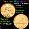 Image 1 : ***Auction Highlight*** 1963-d Lincoln Cent TOP POP! 1c Graded GEM++ Unc RD By USCG (fc)