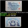 Image 1 : 1908 Imperial Germany 100 Mark Note P: 33A Grades AU Details