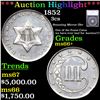 Image 1 : ***Auction Highlight*** 1852 Three Cent Silver 3cs Graded ms66+ By SEGS (fc)