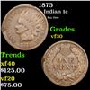 Image 1 : 1875 Indian Cent 1c Grades vf++