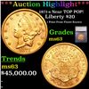 ***Auction Highlight*** 1871-s Gold Liberty Double Eagle Near TOP POP! $20 Graded ms63 By SEGS (fc)