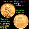 ***Auction Highlight*** 1956-p Lincoln Cent 1c Graded GEM++ RD By USCG (fc)