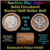 Image 1 : ***Auction Highlight*** Old 50c Roll $10 Halves Solid Barber Half dollar Roll with 1908 & O  Ends (f