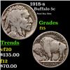 Image 1 : 1918-s Buffalo Nickel 5c Grades f+