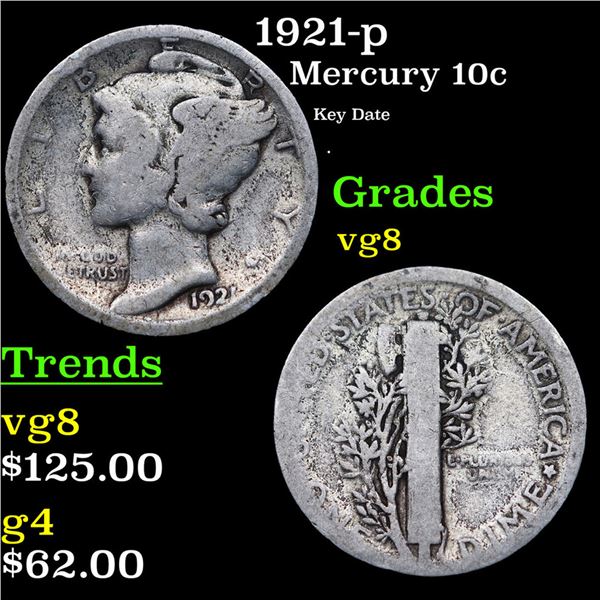 1921-p Mercury Dime 10c Grades vg, very good
