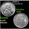 Image 1 : 1943-s Lincoln Cent 1c Grades GEM+ Unc