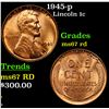 1945-p Lincoln Cent 1c Grades GEM++ Unc RD