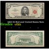1963 $5 Red seal United States Note Grades vf+
