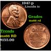 Image 1 : 1947-p Lincoln Cent 1c Grades GEM+ Unc RD