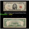 Image 1 : 1963 $5 Red seal United States Note Grades vf+