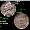 Image 1 : 1952-p Jefferson Nickel 5c Grades GEM+ Unc