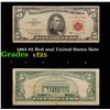 Image 1 : 1963 $5 Red seal United States Note Grades vf+