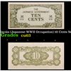 Image 1 : 1942  Malaysia (Japanese WWII Occupation) 10 Cents Note P#?M3b Grades Select CU