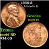 Image 1 : 1956-d Lincoln Cent 1c Grades GEM+ Unc RD