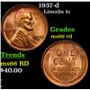 Image 1 : 1939-d Lincoln Cent 1c Grades GEM+ Unc RD