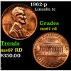 Image 1 : 1962-p Lincoln Cent 1c Grades GEM++ Unc RD