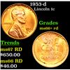 1953-d Lincoln Cent 1c Grades GEM++ RD