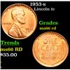 1953-s Lincoln Cent 1c Grades GEM+ Unc RD