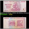 2007-2008 Zimbabwe 3rd Dollar (ZWR) 500 Million Dollars Banknote P# 82 Grades vf++