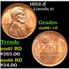 1952-d Lincoln Cent 1c Grades GEM++ RD