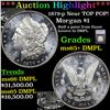 ***Auction Highlight*** 1879-p Morgan Dollar Near TOP POP! $1 Graded ms65+ DMPL By SEGS (fc)