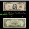 1963 $5 Red seal United States Note Grades vf+