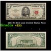 Image 1 : 1963 $5 Red seal United States Note Grades vf+