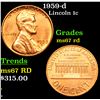 Image 1 : 1959-d Lincoln Cent 1c Grades GEM++ Unc RD