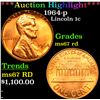 Image 1 : ***Auction Highlight*** 1964-p Lincoln Cent 1c Graded GEM++ Unc RD By USCG (fc)