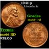 Image 1 : 1941-p Lincoln Cent 1c Grades Gem+ Unc RD