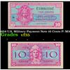 Image 1 : 1954 U.S. Military Payment Note 10 Cents P: M30A Grades vf++