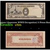 Image 1 : 1943 Philippines (Japanese WWII Occupation) 5 Pesos Banknote P#?110 Grades vf+
