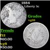 Image 1 : 1884 Liberty Nickel 5c Grades vg+