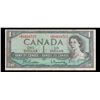 Image 2 : 1961-1972 **Star Note** (1954 Issue) Canada 1 Dollar Banknote P# 75b, Sig. Beattie & Rasminsky Grade