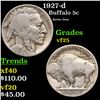 Image 1 : 1927-d Buffalo Nickel 5c Grades vf+