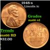 Image 1 : 1948-s Lincoln Cent 1c Grades GEM+ Unc RD