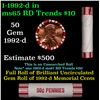Image 1 : Shotgun Lincoln 1c roll, 1992-d 50 pcs Brandt 50c Wrapper.