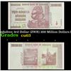 Image 1 : 2007-2008 Zimbabwe 3rd Dollar (ZWR) 200 Million Dollars Banknote P# 81 Grades Select CU