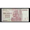 Image 2 : 2007-2008 Zimbabwe 3rd Dollar (ZWR) 200 Million Dollars Banknote P# 81 Grades Select CU
