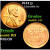 Image 1 : 1941-p Lincoln Cent 1c Grades Gem+ Unc RD