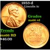 Image 1 : 1953-d Lincoln Cent 1c Grades GEM+ Unc RD