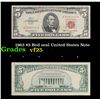 Image 1 : 1963 $5 Red seal United States Note Grades vf+