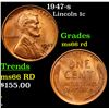 Image 1 : 1947-s Lincoln Cent 1c Grades GEM+ Unc RD