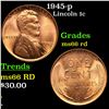 Image 1 : 1945-p Lincoln Cent 1c Grades GEM+ Unc RD