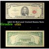 Image 1 : 1963 $5 Red seal United States Note Grades vf+