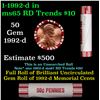 Image 1 : Shotgun Lincoln 1c roll, 1992-d 50 pcs Brandt 50c Wrapper.