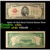 Image 1 : 1928c $5 Red Seal United States Note Grades vf+