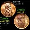 Image 1 : 1957-d Lincoln Cent 1c Grades GEM++ Unc RD