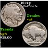Image 1 : 1914-p Buffalo Nickel 5c Grades vg, very good